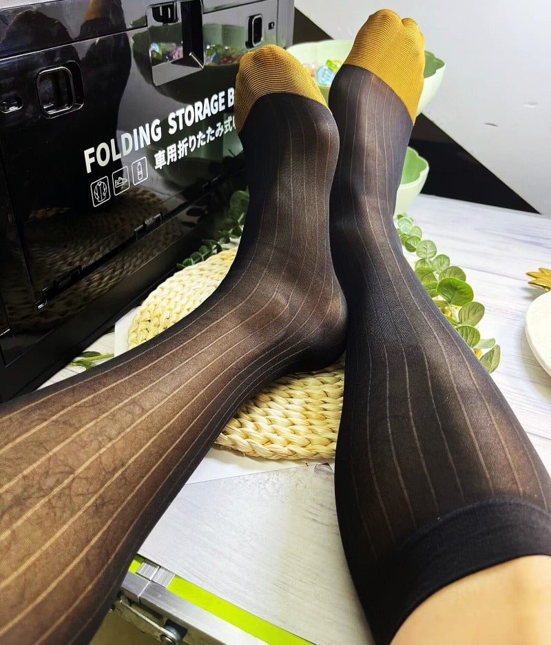 Mens Sheer Tube Thin Socks For Men Dress Sock Exotic Formal Wear For Sexy  And Transparent Business Style Perfect Gift TNT2794 From Frank0098, $35.37