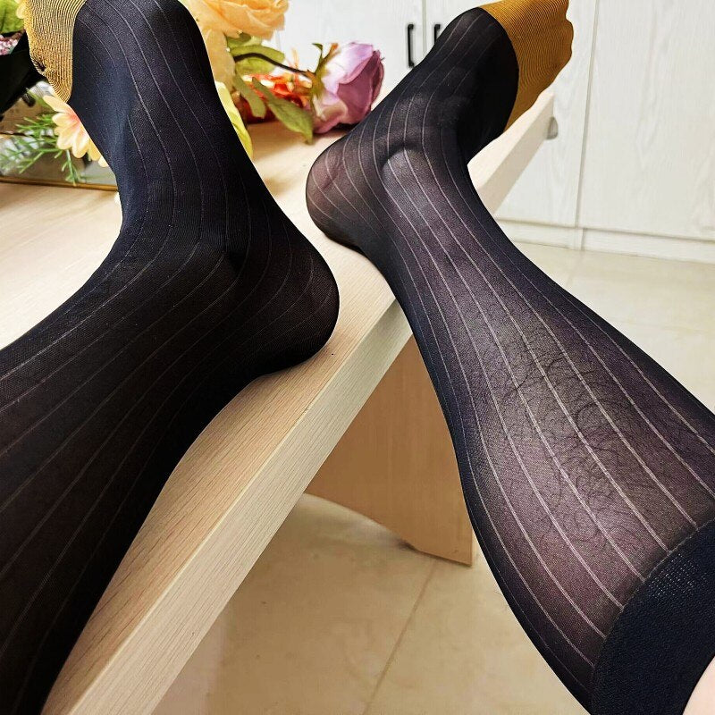 Men Sheer Formal Dress Suit Wear Sheer Socks Business Tube Dress Stockings  : : Clothing, Shoes & Accessories