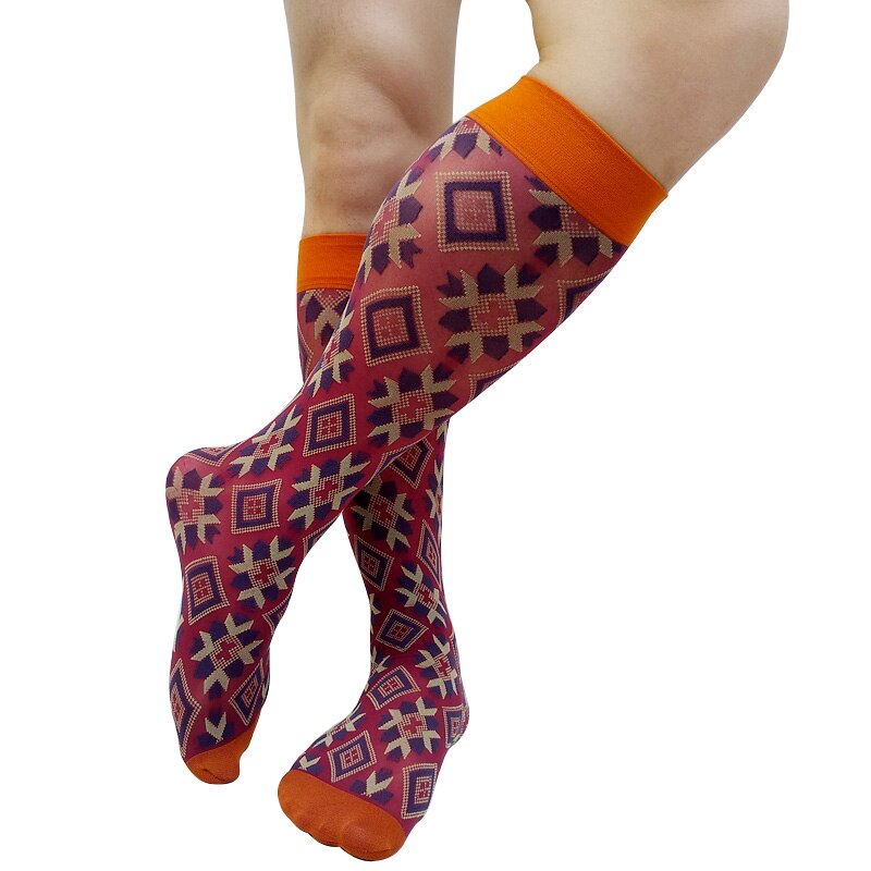 Calcetines largos hasta la rodilla para hombre, Jacquard