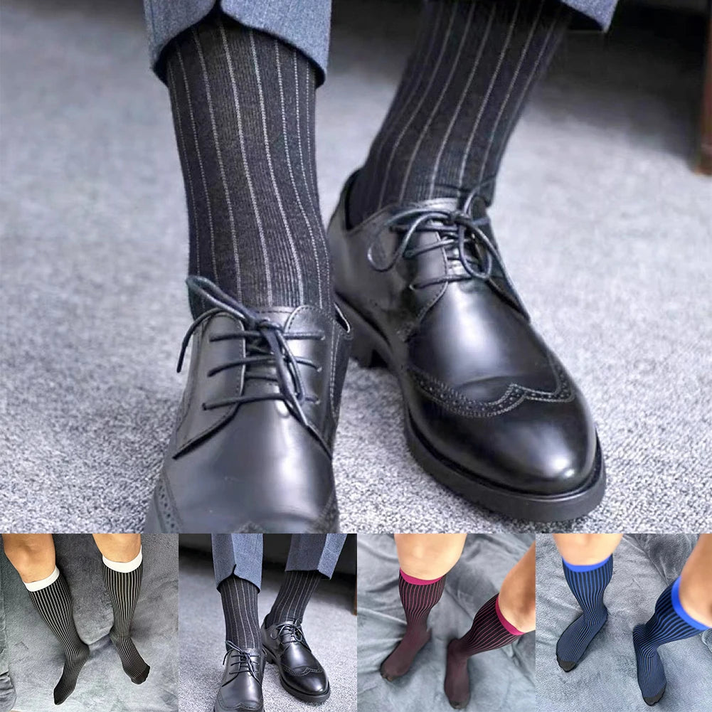 Calcetines de vestir acanalados para hombres