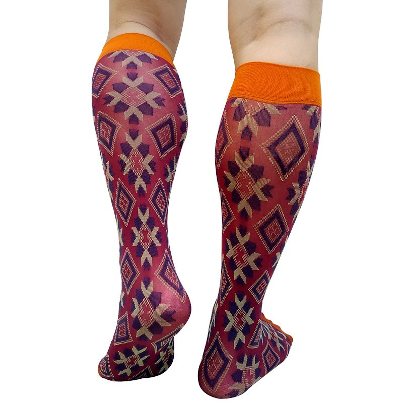 Calcetines largos hasta la rodilla para hombre, Jacquard