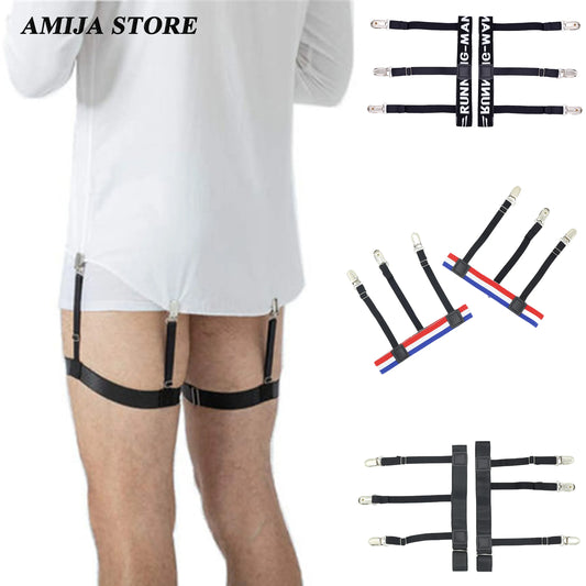 2pcs Men's Shirt Holders Stays Y-Style Adjustable Elastic Leg Suspenders